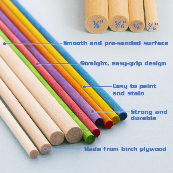 BAZIC Wooden Dowel Rods Wood Sticks, 3/16