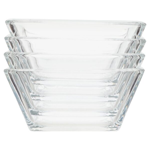 12-Piece Square Clear Glass Dinnerware Set