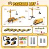 Kids Construction Trucks Toys, Alloy Car Vehicles Set with Light and Sound, Dump Truck, Excavator, Crane, Concrete Truck for 3-7 Years Old Boys Thanksgiving Christmas Birthday Gifts