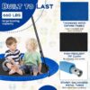 40” Tree Swing with LED Lights for Kids Adults, Indoor Outdoor Flying Saucer Swing with Adjustable Multi-Strand Hanging Ropes for Tree, Backyard, Playground ,Colorful