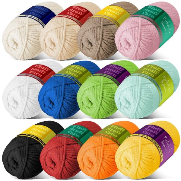 Soft Yarn for Crocheting, Crochet & Knitting Yarn, Beginner Yarn with Easy-to-See Stitches, 1200 Yards Cotton-Nylon Blend Tshirt Yarn for Crocheting, Worsted Weight Yarn 4