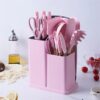 Kitchen Utensils Set- 19 Pcs Silicone Cooking Utensils Set for Nonstick Cookware-Silicone Spatulas Set, Kitchen Gadgets Tools, Pots and Pans Accessories-(Black 19 PCS Set)