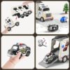 Construction Toddler Truck Toys for 3 4 5 6 Year Old Boys 5-in-1 Friction Power Vehicle Car Toy for Toddlers 1-3 Carrier Truck Toys for Kids 3-5 Christmas Birthday Gifts for Girls Age 3-9