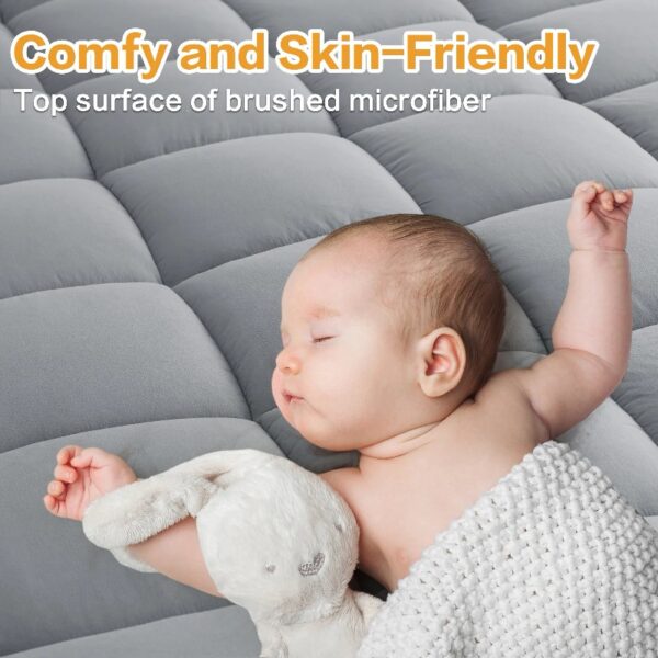 100% 400TC Mattress Topper Queen for Back Pain, Extra Thick Cooling Mattress Pad, Mattress Protector Pillow Top Mattress Cover with 8-21