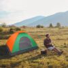 All Season Single Person Oxford Fabric Instant Tent, Orange & Green