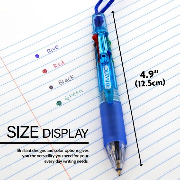 BAZIC 2-In-1 Mechanical Pencil & 4-Fashion Color Pen with Grip, 1.0 mm Bold Point, HB Pencil Lead, 24-Pack