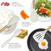 oannao Silicone Cooking Utensils Set - 446°F Heat Resistant Silicone Kitchen Utensils for Cooking,Kitchen Utensil Spatula Set w Wooden Handles,Holder, BPA FREE Gadgets for Non-Stick Cookware (Khaki)