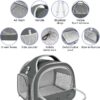 Bearded Dragon Travel Carrier, Portable Guinea Pig Carrier Bag Tortoise Carrier Pouch for Bunny Hamster Chinchilla Hedgehog Lizard Bird Outgoing Reptile Travel Carrying Case - Grey