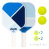 2-Player Pickleball Paddle Set - (2) Fiberglass Paddles+ (2) X-40 Pickleballs - Blue