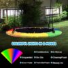 40” Tree Swing with LED Lights for Kids Adults, Indoor Outdoor Flying Saucer Swing with Adjustable Multi-Strand Hanging Ropes for Tree, Backyard, Playground ,Colorful