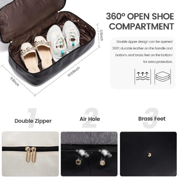 Travel Duffel Bag for Women, Large Weekender Overnight Bag, Carry-on Gym Bag with Separate Shoes Compartment, Mom Hospital Bags for Labor and Delivery with 2 Packing Cubes