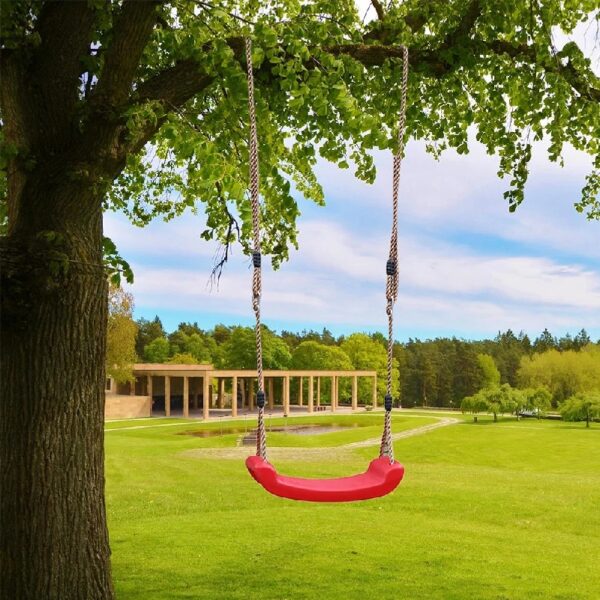 1 Set Red Outdoor Swing Toy in Plastic for Garden Use Chic Design Safe for Kids