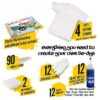 Tie Dye Kit, Tie Dye DIY T-Shirt Set, All-in-1 DIY Dye Kit - 12 Colors Tie Dye + 4 White T-Shirt, Kool Krafts,