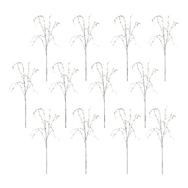 46.5-inch Artificial White-Brown Willow Flower Long Stem, for Indoor Use, by Mainstay, Set of 8