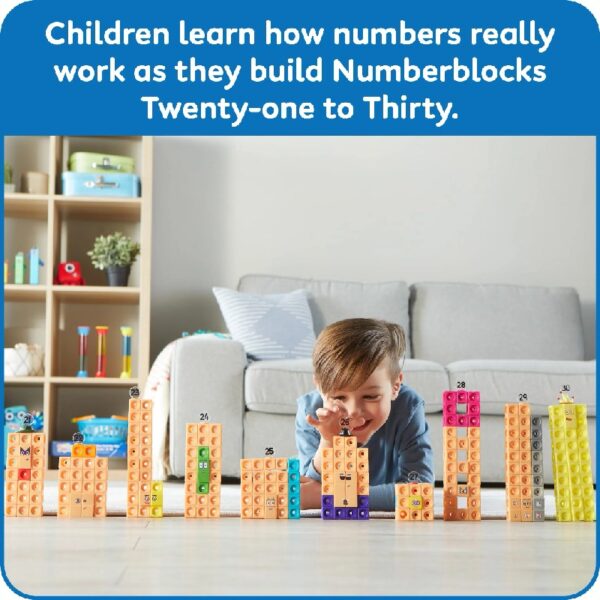 hand2mind MathLink Cubes Numberblocks OIF8 21-30 Activity Set, 20 Learning Activities, Counting Blocks, Linking Cubes, Educational Toys for Kids, Number Games, Math Manipulatives Kindergarten