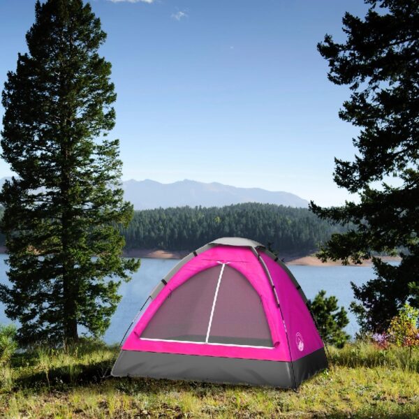2-Person Dome Tent- Rain Fly & Carry Bag- Easy Set Up-Great for Camping Backpacking Hiking & Outdoor Music Festivals by Wakeman Outdoors (Orange)