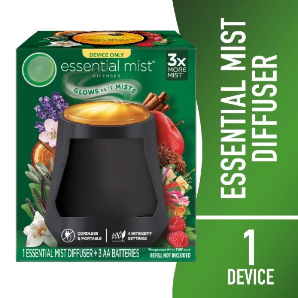 (2 pack)  Essential Mist Scented Oil Air Freshener Diffuser Device, Black, 1 Piece