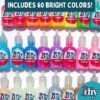 IDIY Fabric Paints, Set of 60 Colors - Bright 3D Fabric Paint - Includes Glitter, Metallic, Glow, Neon, 5 Stencils, 3 Brushes, Non-Toxic Water-Based and Permanent Puffy Effects - Craft, Gift