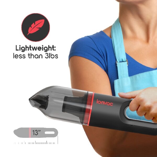 IonVac, Lightweight Handheld Cordless Vacuum Cleaner, USB Charging, Multi-Surface, New
