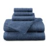 Hotel Style 100% Organic Cotton Luxury 6-Piece Towel Set, Charcoal Sky