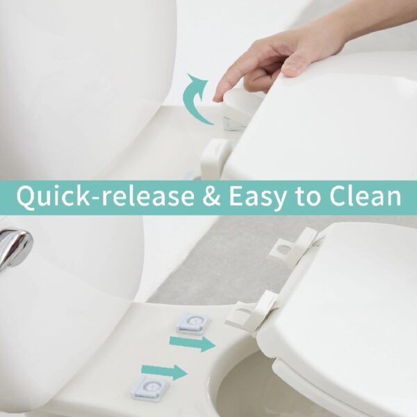 Oval Plastic Toilet Seat Soft Close in White, No Slam & Easy to Clean