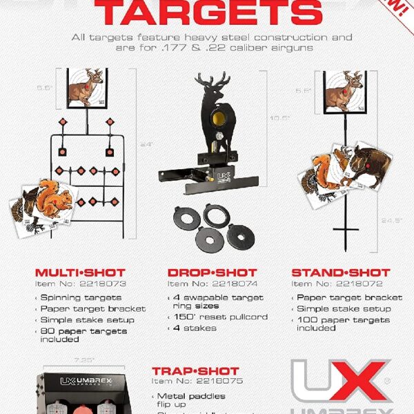 Multi-Shot Air Gun Spinning Target - Includes 80 Paper Targets