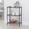 Wire Shelving Cart Unit 3 Shelves Shelf Rack Layer Tier,Black