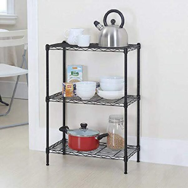 Wire Shelving Cart Unit 3 Shelves Shelf Rack Layer Tier,Black