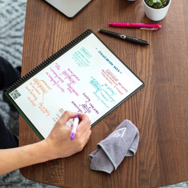 Rocketbook Fusion Smart Reusable Spiral Notebook, Black, Letter Size Eco-Friendly Notebook (8.5