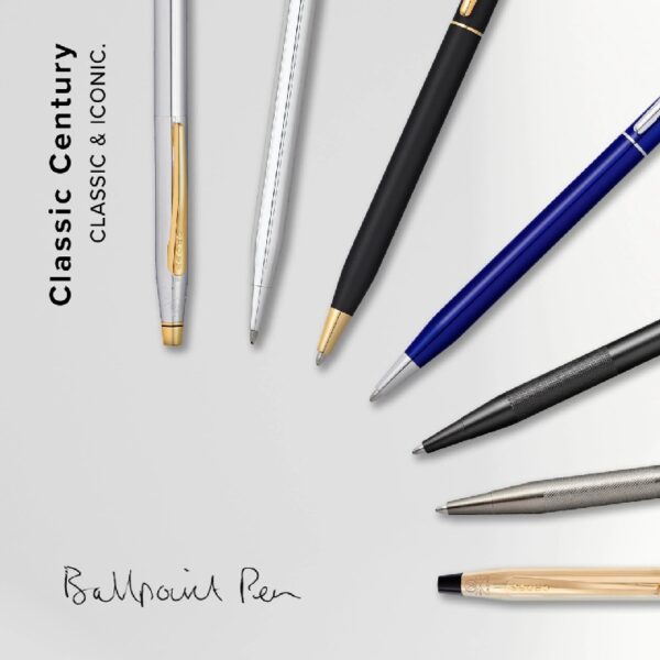 Cross Classic Century Refillable Ballpoint Pen Presented in a Luxury Gift Box - Medium Point, Black Ink, Lustrous Chrome