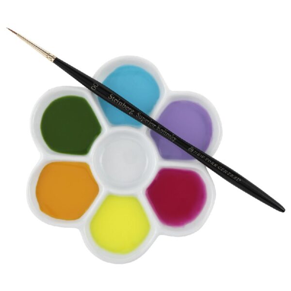 Creative Mark Glazed Stacking Style Nesting Palettes Porcelain Paint Palette Tray for Watercolor, Gouache, Color-Mixing - Paint Tray for Kids and Adults - 1 Pack
