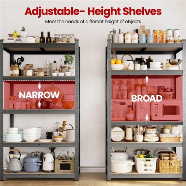 5-Tier Metal Boltless & Adjustable Storage Rack, Blue
