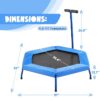 55  Trampoline, Indoor Fitness Rebounder， for Outdoor Workout,Max Load 450lbs