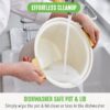 6 Quart Non Stick Family Meal Slow Cooker with Removable Pot, Cream