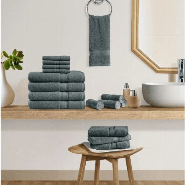35d5688d6d2443489453b32900b16b39 LINEN 6 Piece Set Bath Towels Set Grey Color 2 BATH TOWEL, 2 HAND TOWEL AND 2 WASHCLOTHS