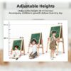 Kailwokk Art Easel for Kids, Adjustable Magnetic Double Sided Wooden Toddlers Drawing Chalkboard, Gift & Art Supplies for 3-8 Boys & Girls
