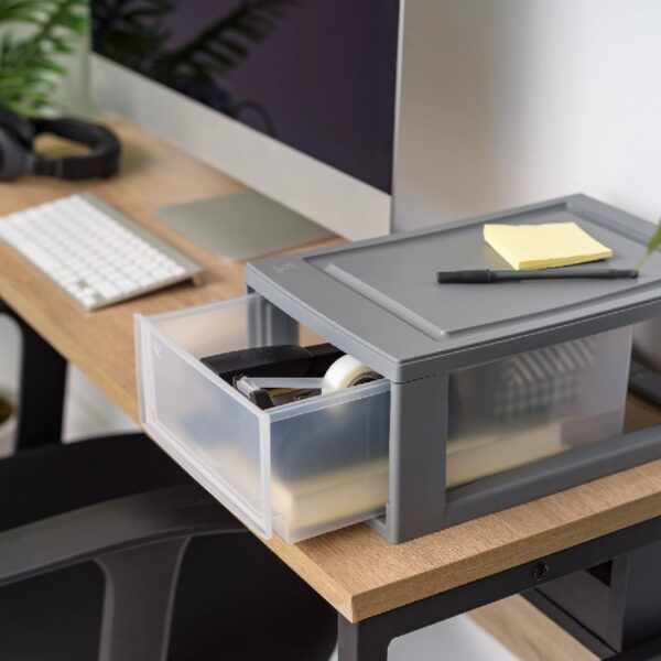 6 Qt Small Plastic Drawers, Under Bed Storage Bins, Stackable, Modular 5Pk