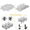 Under Bed Storage with Wheels, 2 Pack Living Room Bedroom Storage Organizers, Large Metal Under Bed Drawer Containers, Black