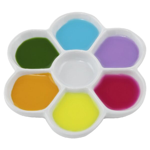 Creative Mark Glazed Stacking Style Nesting Palettes Porcelain Paint Palette Tray for Watercolor, Gouache, Color-Mixing - Paint Tray for Kids and Adults - 1 Pack
