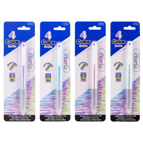BAZIC 2-In-1 Mechanical Pencil & 4-Fashion Color Pen with Grip, 1.0 mm Bold Point, HB Pencil Lead, 24-Pack