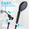 9 Setting Handheld Shower Head,High Pressure Shower Head with Filter,Silver