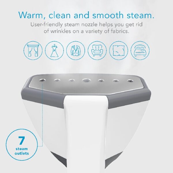 VIRTUOSO Handheld Garment Steamer, Chemical-Free, 10-Ounce Tank, 30 Second Heat-Up Time, 7.5ft Cord, White