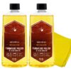 Furniture Polish and Wood Cleaner with Lemon Oil, 12-Ounce, 2 bottles with Microfiber Towel