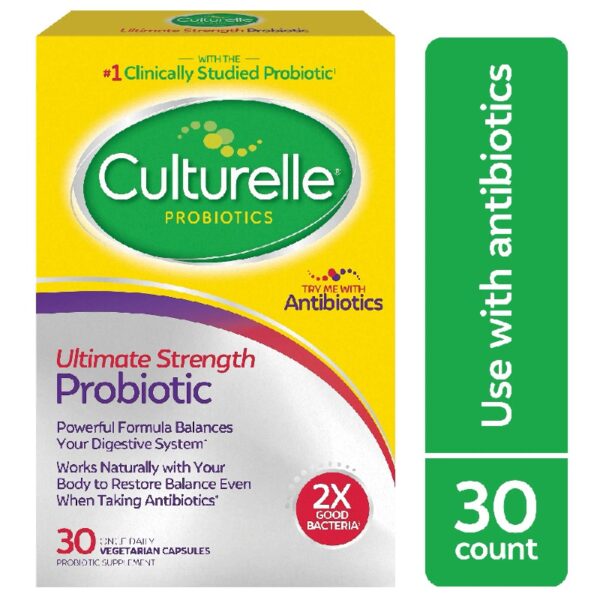 Ultimate Strength Probiotic Supplements, Helps Digestive and Gut Health, for Men and Women, 30 Count