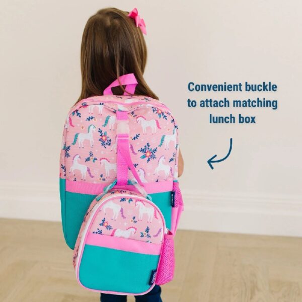 Wildkin Kids Pack-It-All 15 Inch School & Travel Backpack in Pink for Girls, Front strap for attaching Wildkin's Clip-in Lunchbox, Generously sized exterior front pocket (Mermaid Undercover)