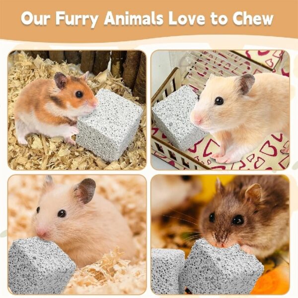 Tutuviw 10 Pack Hamster Chew Stones,1.7in Rabbit Teeth Molar Grinding Stones,Pet Chew Stones,Bunny Lava Blocks,Teeth Grinding Lava Calcium Block for Small Animal Chinchilla Guinea Pig Rabbit
