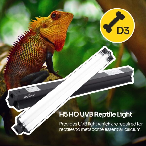ECOSUB 24W T5 HO UVB Reptile Terrarium Habitat Lighting Kit, Black, 1 Count