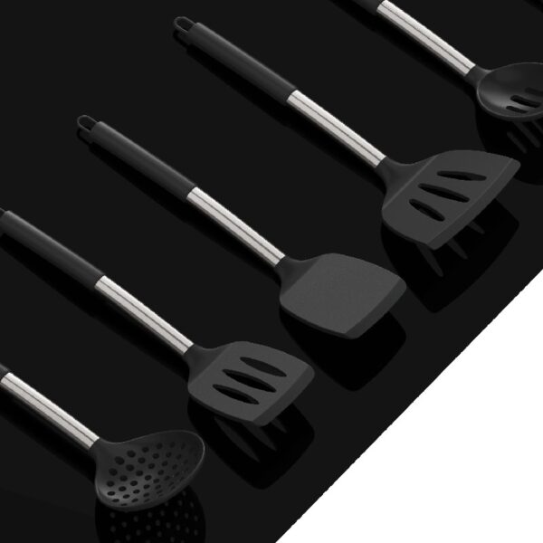 Silicone Cooking Utensils Set - Heat Resistant Stainless Steel Kitchen Utensils, Baking Tools Kitchen Gadgets,Turner, Tongs,Spatula,Spoon,Brush,Whisk,Non-Stick, Dishwasher Safe,BPA FREE (Khaki)
