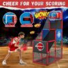 Kids Arcade Basketball Game, Indoor/Outdoor Basketball Hoop With 4 Balls, Basketball Game Toys Gifts for Boys and Girls (Blue)