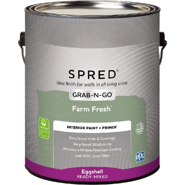Spred Grab-N-Go Farm Fresh / Green Eggshell Interior Paint with Primer, 1 Gallon